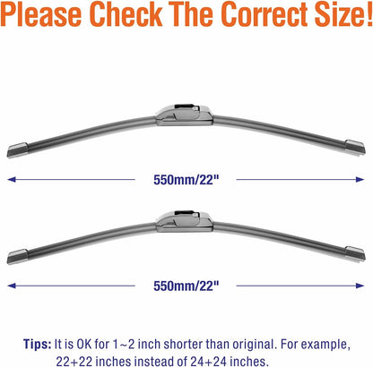 Wiper Blades 26" + 16" Automotive Replacement Windshield Wiper Blades for My Car Premium All-Seasons OE Quality Wipers for Front Windshield(Set of 2)