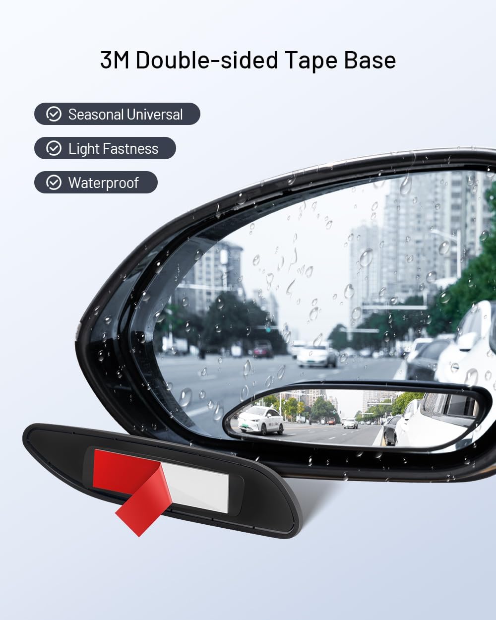 WildAuto Blind Spot Mirror, Rectangle Adjustable Car Auxiliary Universal Wide Angle Mirror for Universal Cars (Adhesive, 2pcs)