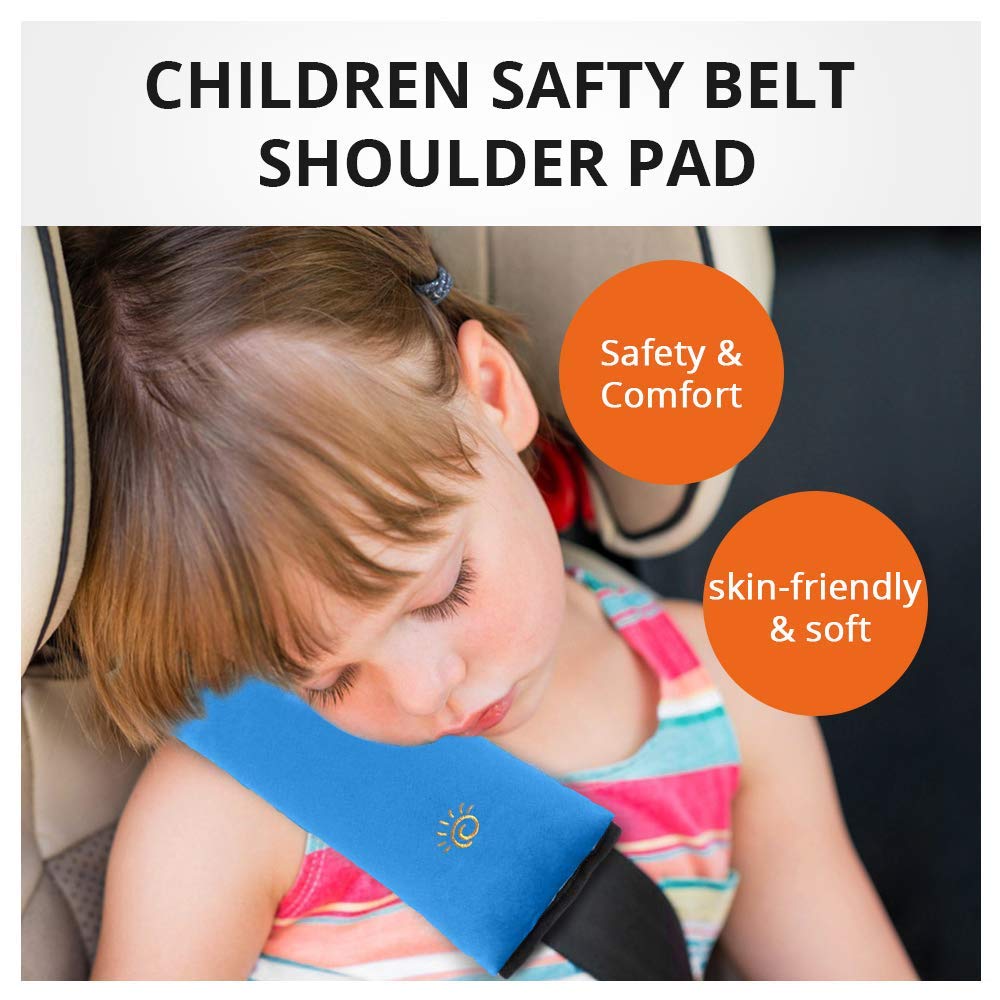 Gray Seat Belt Pillow for Kids 2PC, Seatbelt Pillow for Child Travel, Seat Belt Pillow for Toddler Head Protector, Shoulder Pad for Car Safety Seatbelt, Car Sleeping Seat Belt Pillow Support