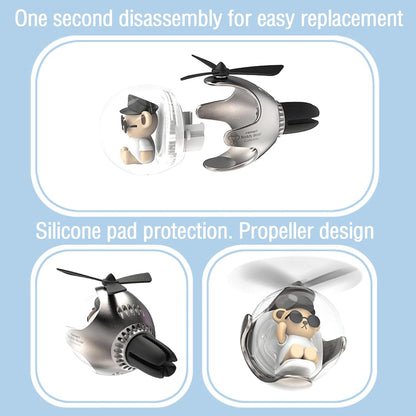 Pilot Car Air Freshener, Cute Dog Car Vent Clip Air Freshener Automotive Air Outlet Fan Diffuser, Automotive Interiors Vent Decoration (Shake Head Style - Dog)