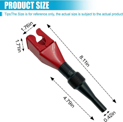 Flexible Car Fuel Funnel, Retractable Plastic Automotive Oil Exchange Funnels, Foldable Clasp Gasoline Funnels, Universal Draining Tool for Cars and Motorcycles (Red)