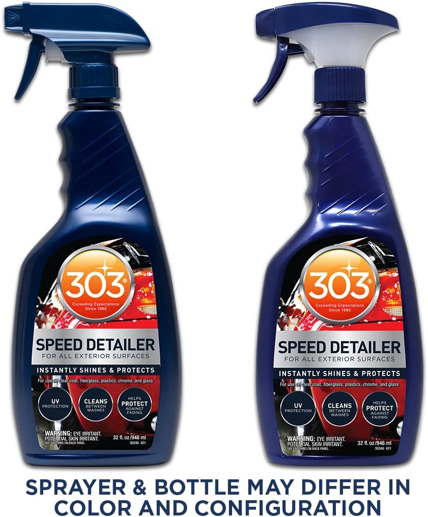 303 Products Speed Detailer - For All Exterior Automotive Surfaces - Instantly Shines And Protects Paint - Cleans Between Washes - UV Protection, 16 fl. oz. (30216CSR) Packaging May Vary