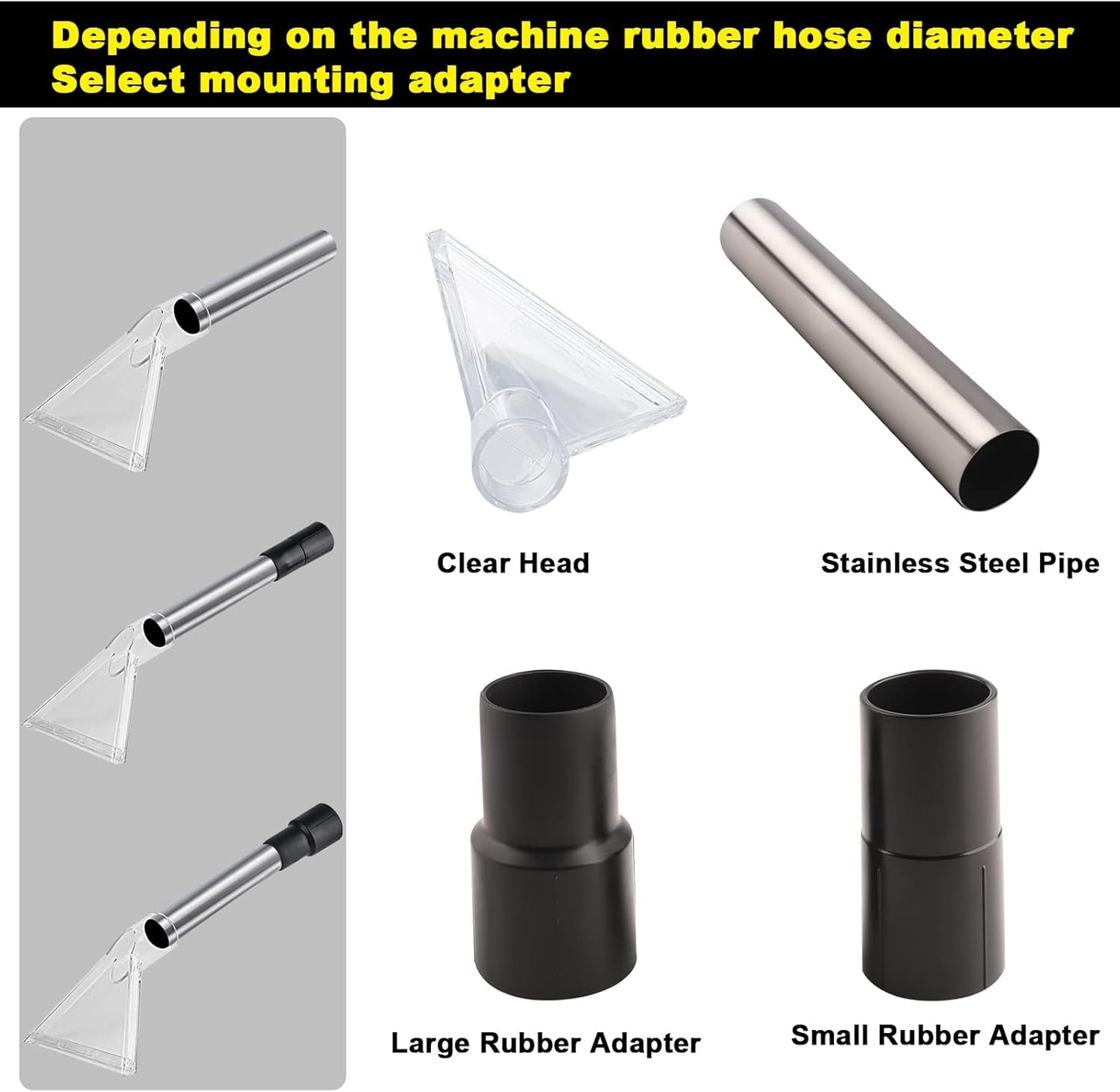 Carpet Vac Extractor Attachment-Tool - Cleaning Vacuum Clear Upholstery Car Detailing Turn Shop Vac into an Extractor