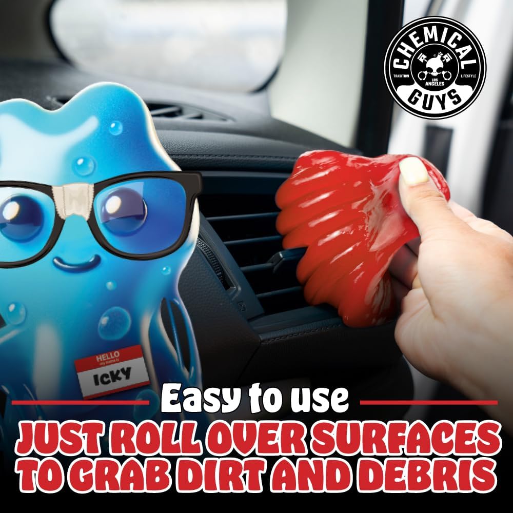 Chemical Guys Sticky Icky Car Cleaning Gel, Green Apple & Sweet Strawberry Scent - Detailing Kit, Car Dust Crevice Cleaner, Slime Auto Air Vent, Cleaning Putty For Keyboard Cleaner (2 Pack) - CJK1002