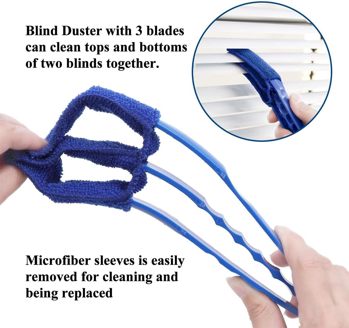 Car Vent Cleaner Duster Brush, Blinds Cleaning Tools with 5 Microfiber Sleeves for Vehicle Air Conditioner, Multipurpose Automotive Dust Remover Tool, Universal for SUV, Truck, RV