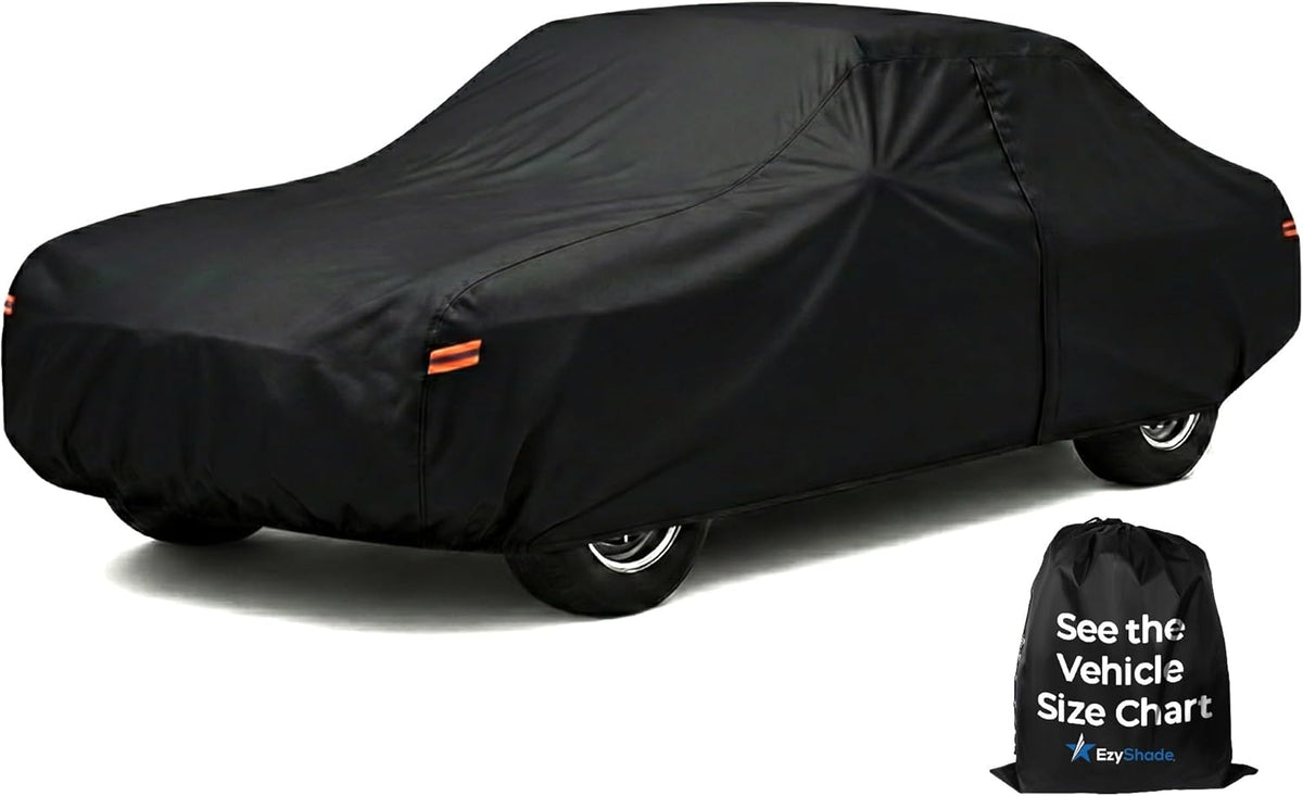 EzyShade 10-Layer Car Cover Waterproof All Weather - See Vehicle Size-Chart - Car Covers for Automobiles & Car Snow Cover - Full Exterior Covers - Winter Rain Sun SUV Sedan. Size A4 (See SizeChart)