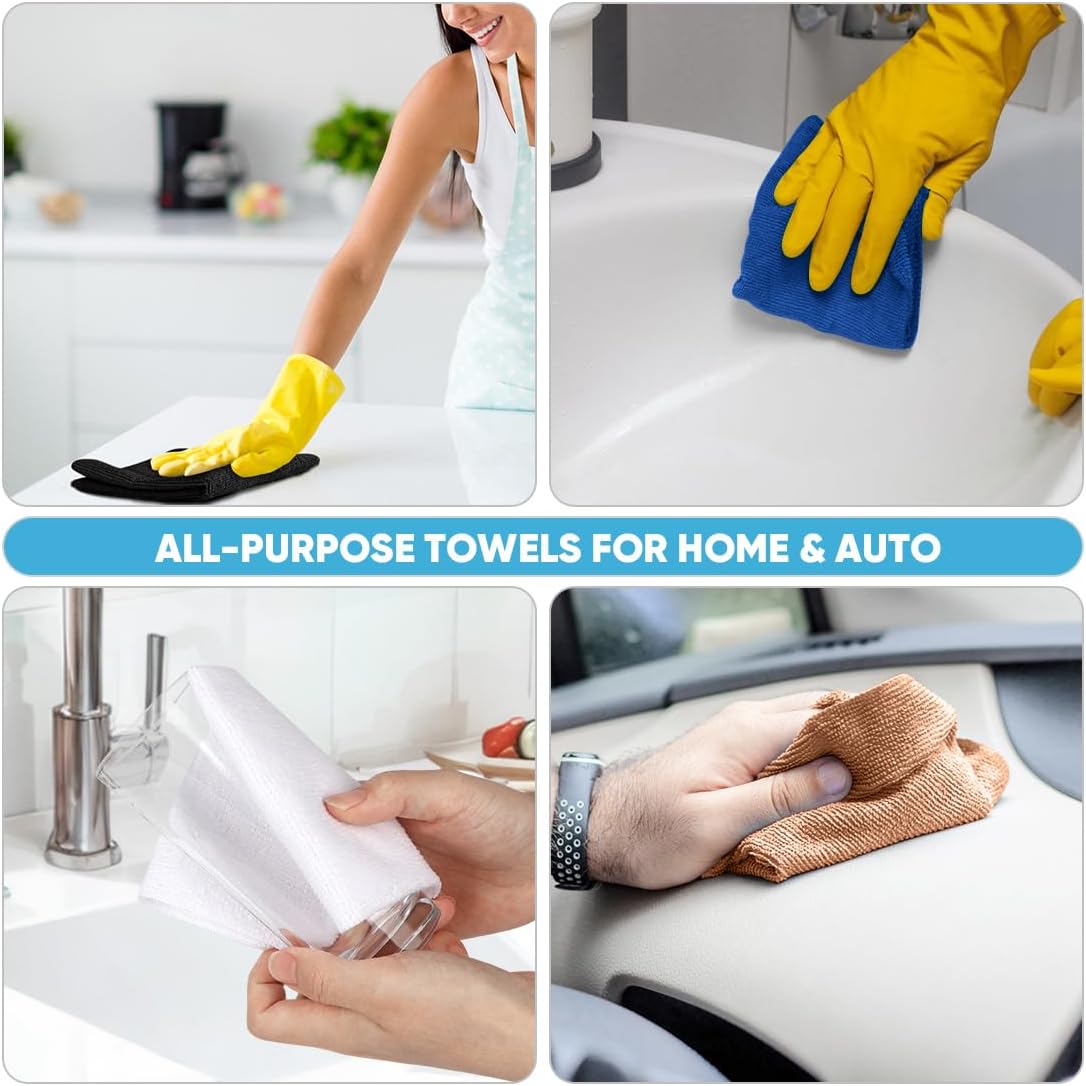 AIDEA Microfiber Cleaning Cloth Roll, Grey 75PK, Reusable Paper Towels Tear Away Cloth, Microfiber Towels for Cars, Wash Cloths, Lint Free Rags for House, Kitchen,Window,Cleaning Supplies 11.5"×11.5"