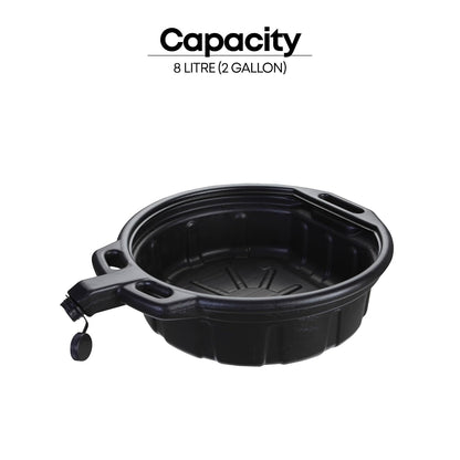 Groz 15 Quart Oil Drain Pan with Wheels & O-Ring Seal - 8" Wide Opening, Catch Basket, Leak-Proof Spout for Trucks, Cars, Fleet Maintenance (41966)