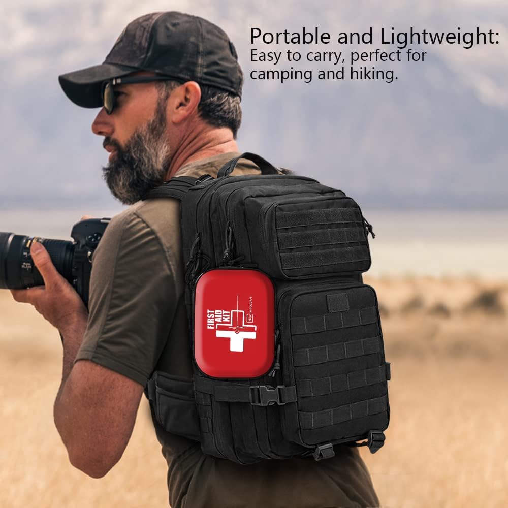 First Aid Kit, Professional Trauma First Aid Kit with Labelled Compartments Molle System for Car, Hiking, Backpacking, Camping, Traveling, and Cycling