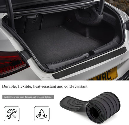 Car Rear Bumper Protector Guard, Anti-Scratch Auto Trunk Door Entry Protection Strip, Non-Slip Rubber Bumper Protective Cover Guard for Most Cars Trucks SUVs (Black, 41")