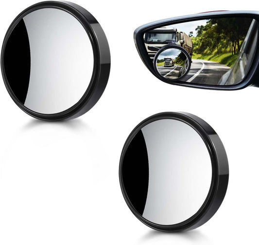 OBTANIM 4 Pack Blind Spot Mirror 2 Inch Angle Adjustable HD Glass Round Car Side Rear View Convex Mirror Accessories with Frame for Car SUV Trucks Motorcycles