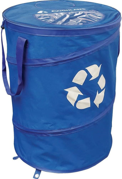 Coghlan's Deluxe Durable Pop-Up Trash Can – Collapsible Garbage Bin with Zippered Lid, Bag Clips, and Anchoring Points for Camping, Home, and Outdoor Use – 29.5 Gallon