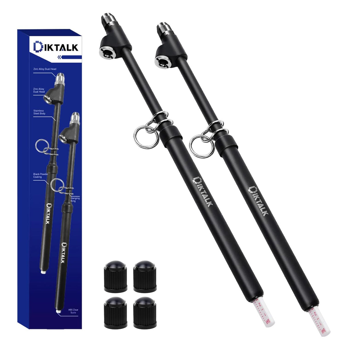 10-Pack Heavy Duty Dual Head Tire Pressure Gauge (10-150 PSI, 1-10 Bar) for Semi Trucks, RVs, Cars, Motorcycles - 12 Inch