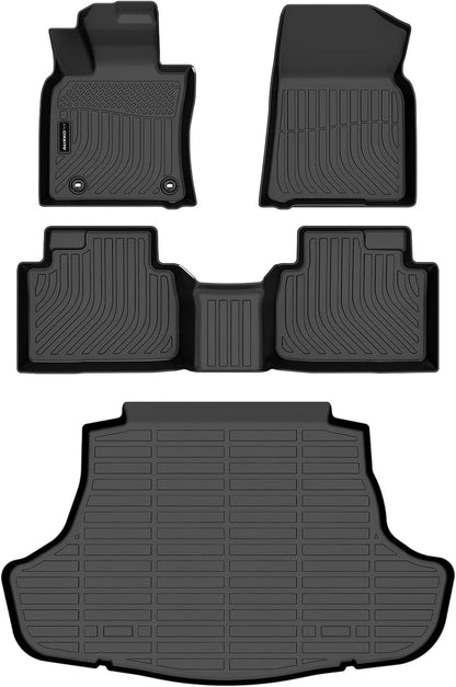 All Weather Floor Mat Fit for Toyota Corolla(Include Hybrid Exclude Hatchback) 2026 2025-2020 TPE Rubber Liners Corolla Accessories All Season Guard Odorless Anti-Slip Liner Black