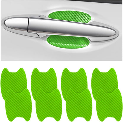 4PCS Sticker, Carbon Fiber Anti-Scratches Car Door Cup Protector, Non-Marking Auto Door Handle Protective Film, Universal for Most Car Handles (Black/4PCS)