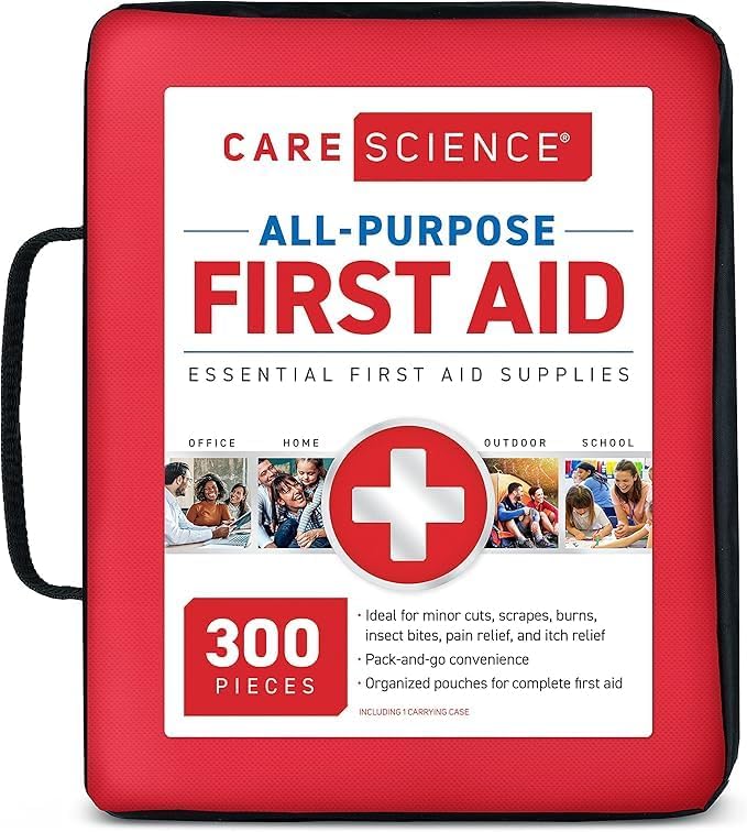 Care Science First Aid Kit, 110 Pieces | Professional Use for Travel, Work, School, Home, Car, Emergency, Survival, Camping, Hiking, and More