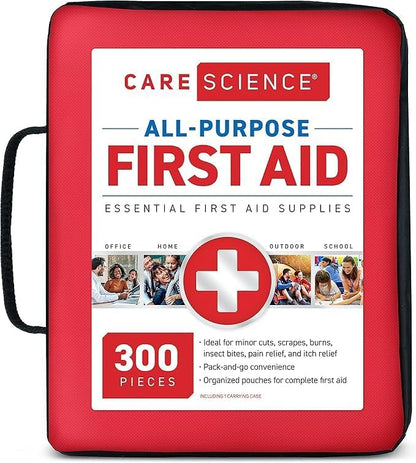 Care Science First Aid Kit, 110 Pieces | Professional Use for Travel, Work, School, Home, Car, Emergency, Survival, Camping, Hiking, and More