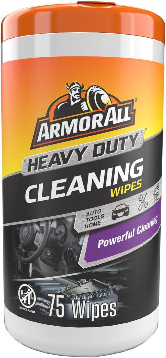 Armor All Heavy Duty Cleaning Wipes, Disposable Car Wipes (75 Count)