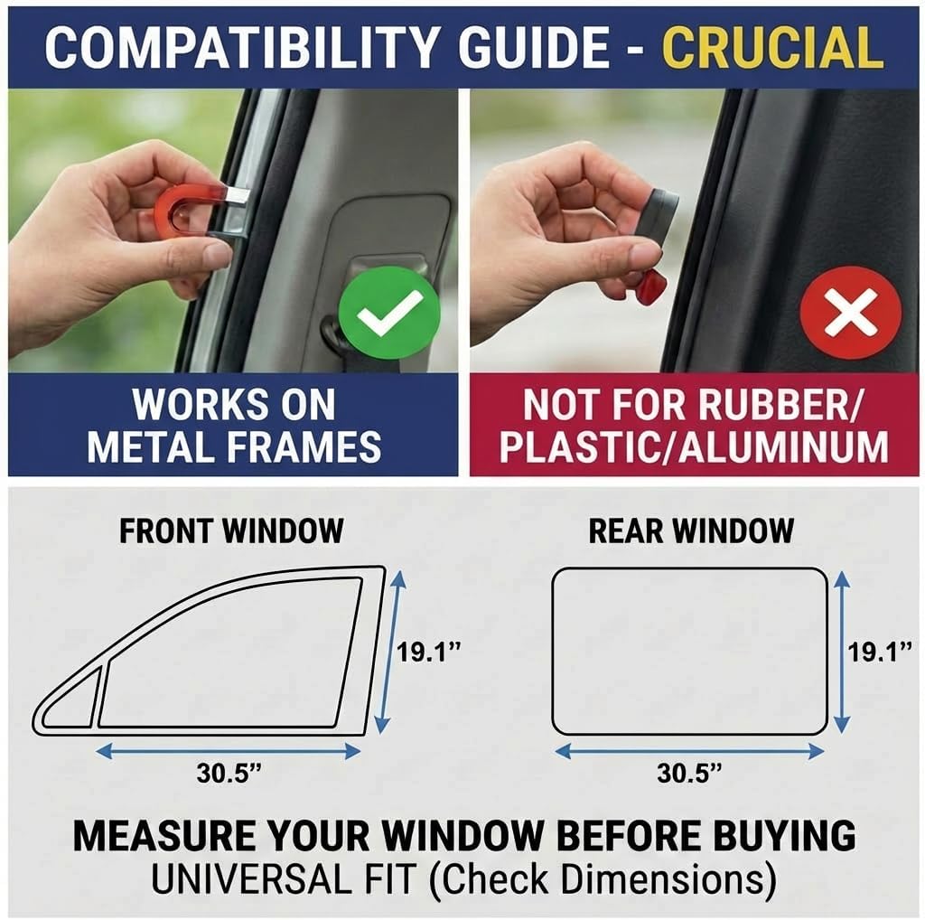 XCBYT Car Window Shades - 4 Pcs Car Privacy Curtains - 100% Block Light Car Window Covers - Magnetic Side Window Sun Shade Keeps Cooler for Breastfeeding, Taking a nap, Changing Clothes, Camping