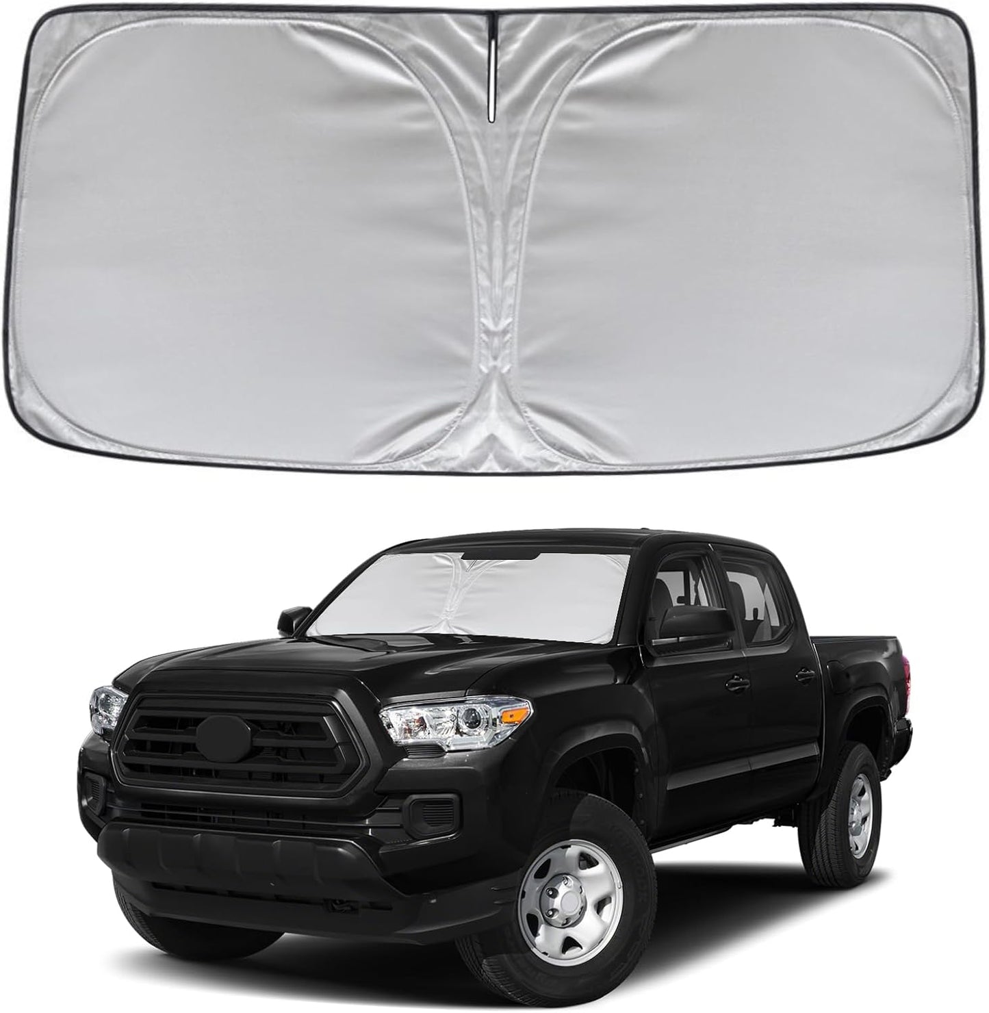 KAYZT Windshield Sun Shade for 2019-2025 2026 Chevy Silverado 1500 /GMC Sierra 1500 2500HD 3500HD Foldable Sunshade Front Window Custom Fit Car Accessories - Colors A