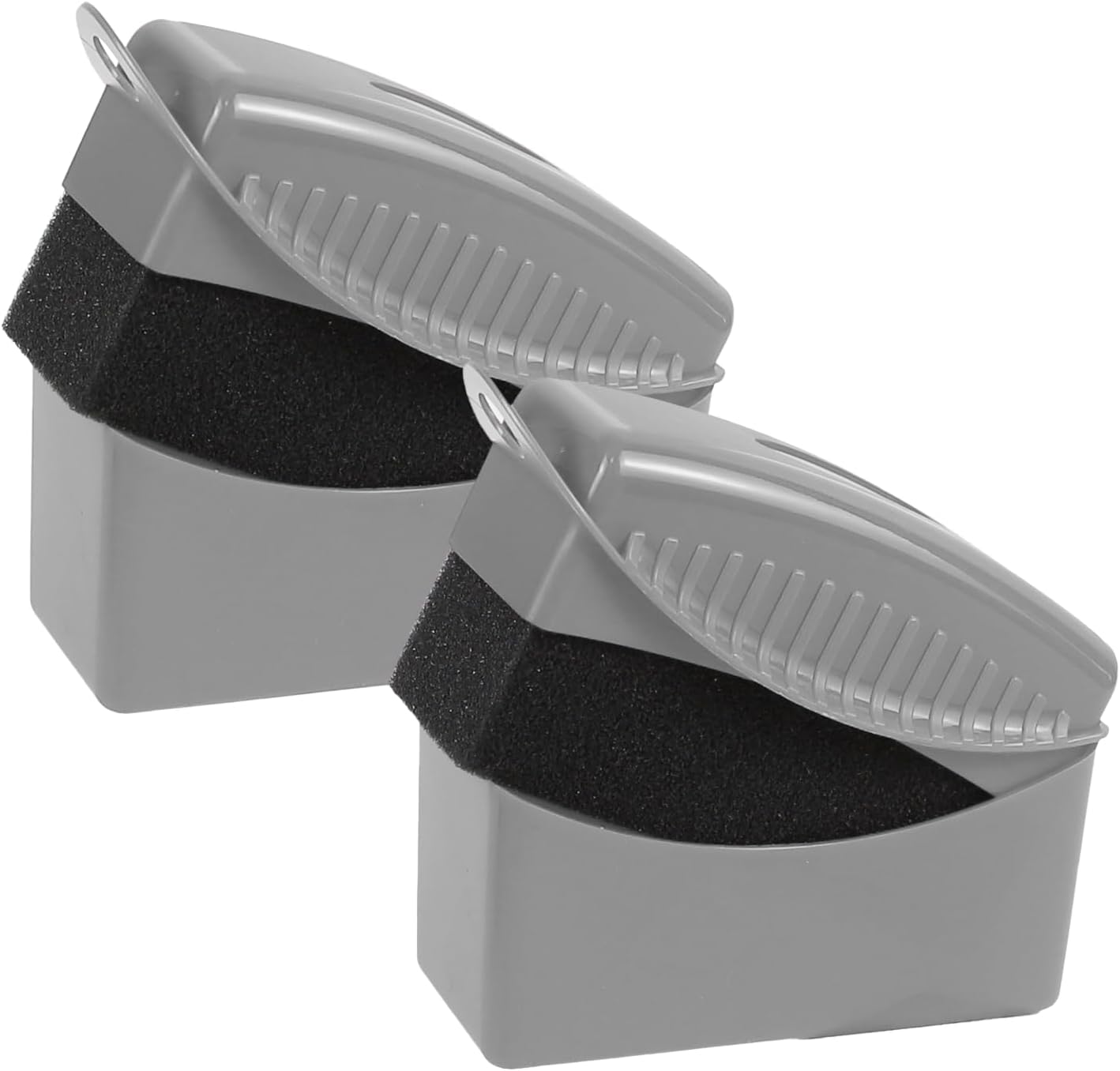 2PCS Tire Dressing Applicator, Car Tire Applicator Dressing Shine Sponge, Reusable Tire Dressing Applicator Pads with Lid, Wheel Applicator Foam for Car Detailing Cleaning (Gray)