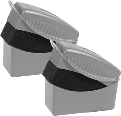 2PCS Tire Dressing Applicator, Car Tire Applicator Dressing Shine Sponge, Reusable Tire Dressing Applicator Pads with Lid, Wheel Applicator Foam for Car Detailing Cleaning (Gray)