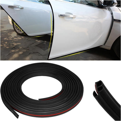 Osilly Car Door Edge Guards, 16Ft Rubber Seal Car Door Edge Trim, U Shape Door Edge Protector Guard, Aluminum Weather Proofing Automotive Door Edge Molding Protection for Most Car (Black)