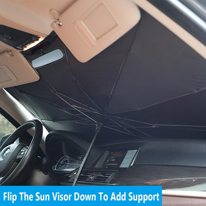 Windshield Sun Shade 2025 Car Accessories 100% Blackout Car Front Windsow Shades Umbrella Automotive Sun Visor Block Heat Insulation Protection (Black Eyes)