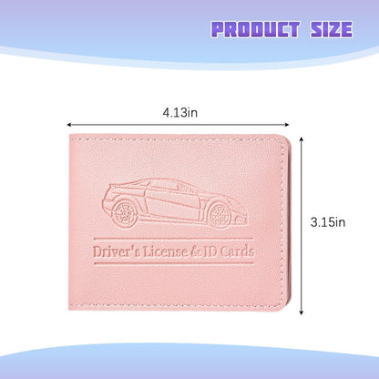 Car Registration Insurance Holder, Vehicle Document Glove Box Organizer, Small Automotive Interior Comparment Driver License Case Accessories for Men Women, Universal Fit (Red)