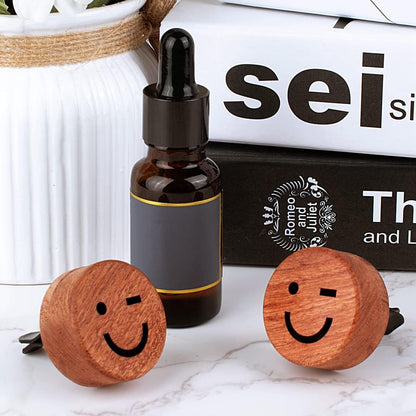 Essential Oil Car Diffuser, 2 PCS Car Aromatherapy Wood Diffuser with Vent Clip