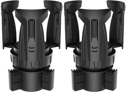 Cup Holder Expander (Adjustable Holder & Base, Auto-Fit Hold, One Button Open), Car Cup Holder Expander for Yeti, Hydro Flask, Nalgene, Owala, Bottles in 2.6"- 4.8" (Black, 1 Pack)