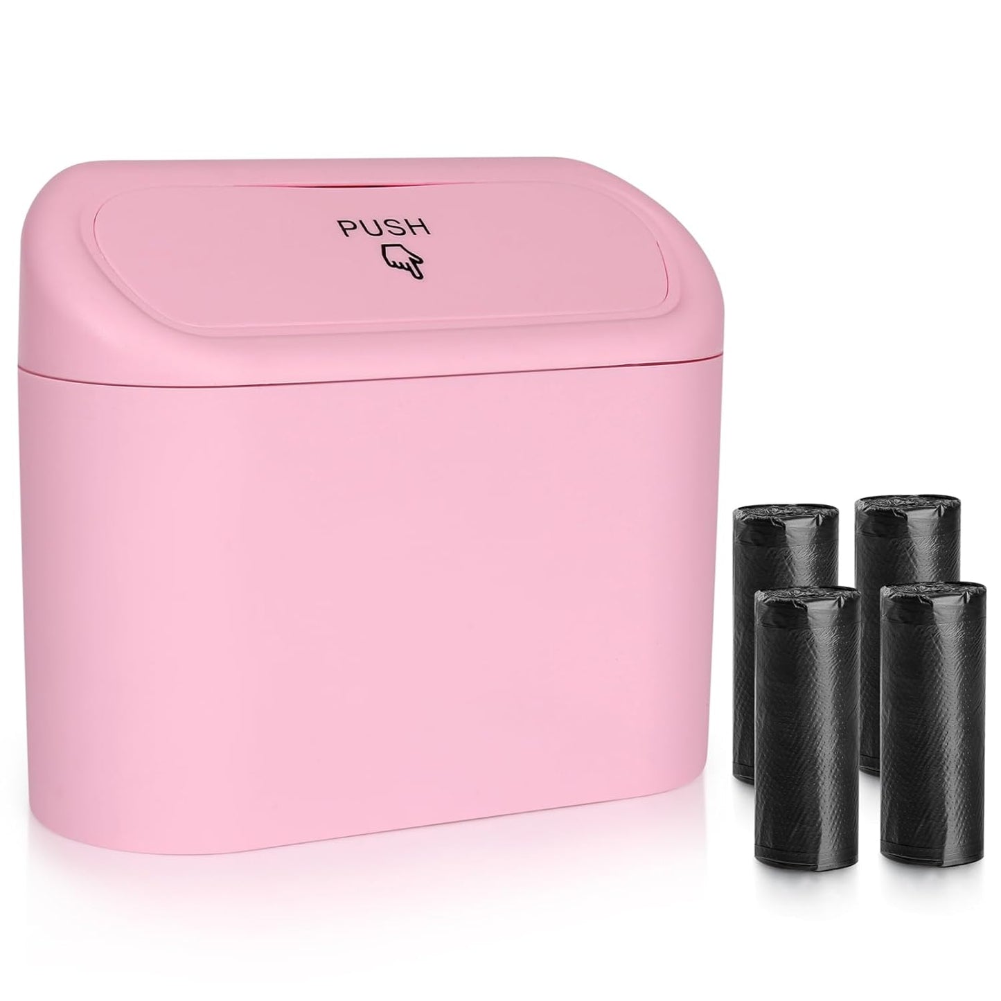 Accmor Car Trash Can with Lid, Leakproof Vehicle Garbage Organizer Holder Bin with 60 Pcs Trash Bags, Mini Auto Dustbin Interior Accessories Storage Container for SUV, Office, Home