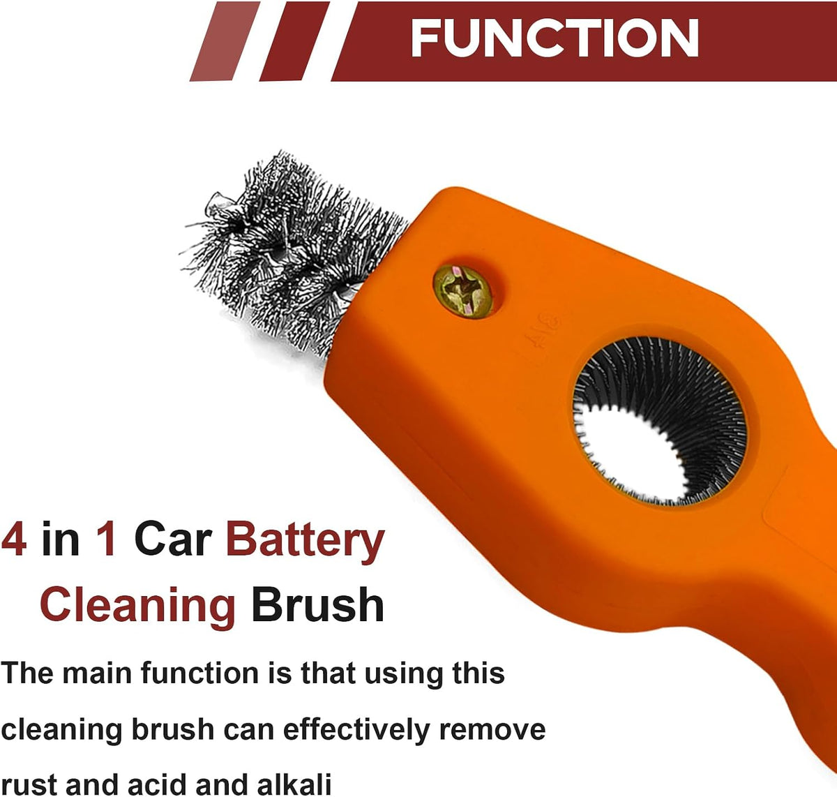 4 in 1 Car Battery Terminal Cleaning Brush, Anti-Rust Auto Battery Cleaner Brush Tool, Universal for Automotive and Marine for Plumbing Installation Soldering Brazing, Car Accessories (Blue)
