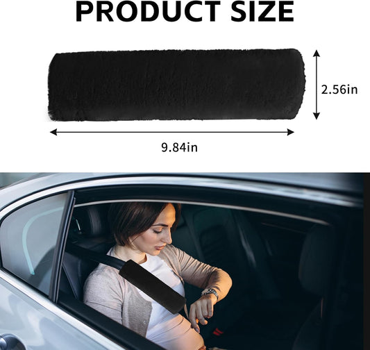 wuyaoyao 2PCS Car Seat Belt Pads Shoulder Cover, Soft Plush Auto Seat Belt Pad for Protecting Neck and Shoulder, Universal Car Shoulder Strap Cushion Protector for Adults Kids Women Men (Blue Gray)