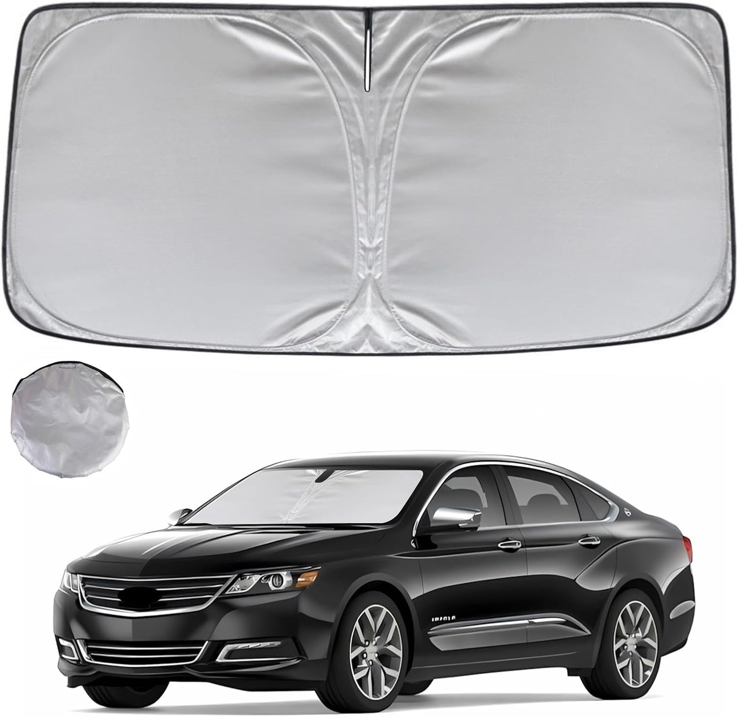 KAYZT Windshield Sun Shade for 2019-2025 2026 Chevy Silverado 1500 /GMC Sierra 1500 2500HD 3500HD Foldable Sunshade Front Window Custom Fit Car Accessories - Colors C
