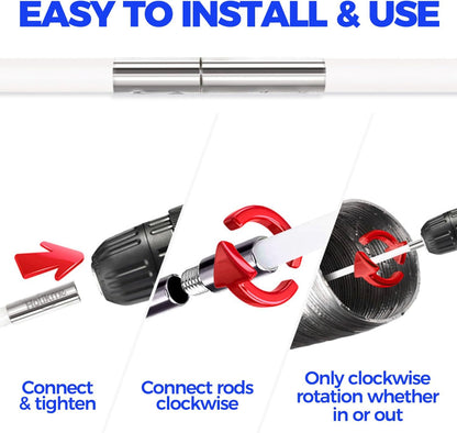 Holikme 30 Feet Dryer Vent Cleaner Kit, Flexible Lint Brush with Drill Attachment, Fireplace Chimney Brushes Extends Up to 30 Feet for Easy Cleaning, Use with or Without a Power Drill