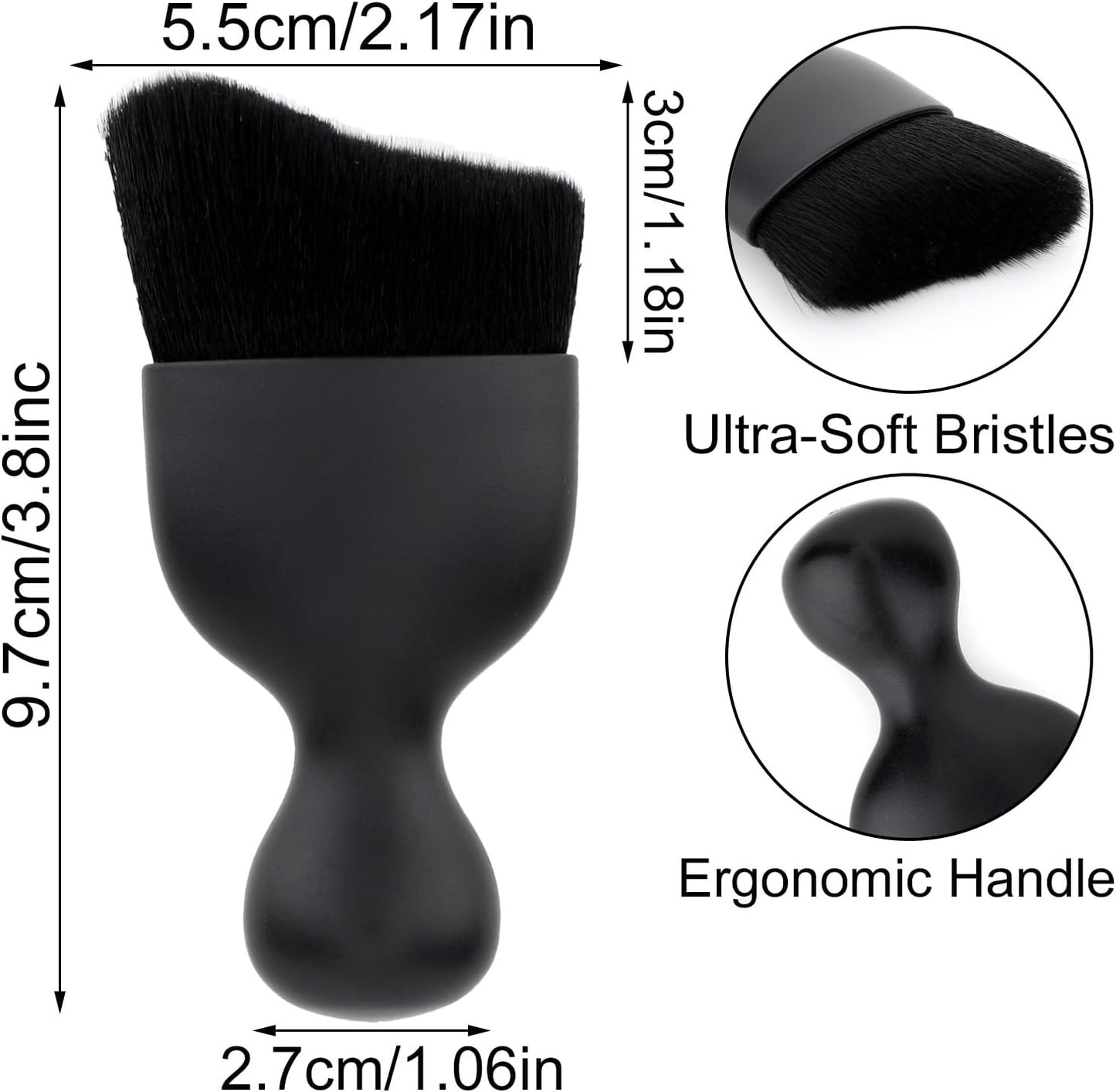 Car Detailing Brush, Soft Bristle Cleaning Brush, Scratch-Free Auto Duster Tool for Dashboard, Air Vents, Leather & Interior Cleaning (Black&Brown)