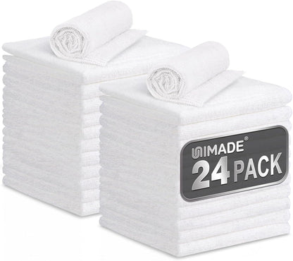 UNIMADE Microfiber Cleaning Cloth, 100 Pack Microfiber Towels for Cars Commercial Grade Work Rags Bulk Detailing Cloth for Automotive Bar Mechanic Restaurant Garage Housekeeping, 11.5"x 11.5", Grey