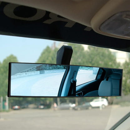 8sanlione Car Rearview Mirrors, Shock Resistant Interior Clip-on Panoramic Rear View Mirror for Car, Wide Viewing Range, 12 inch HD Universal Use for Cars, SUVs, Trucks, Vehicles (White)
