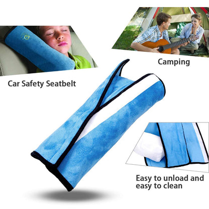 Gray Seat Belt Pillow for Kids 2PC, Seatbelt Pillow for Child Travel, Seat Belt Pillow for Toddler Head Protector, Shoulder Pad for Car Safety Seatbelt, Car Sleeping Seat Belt Pillow Support
