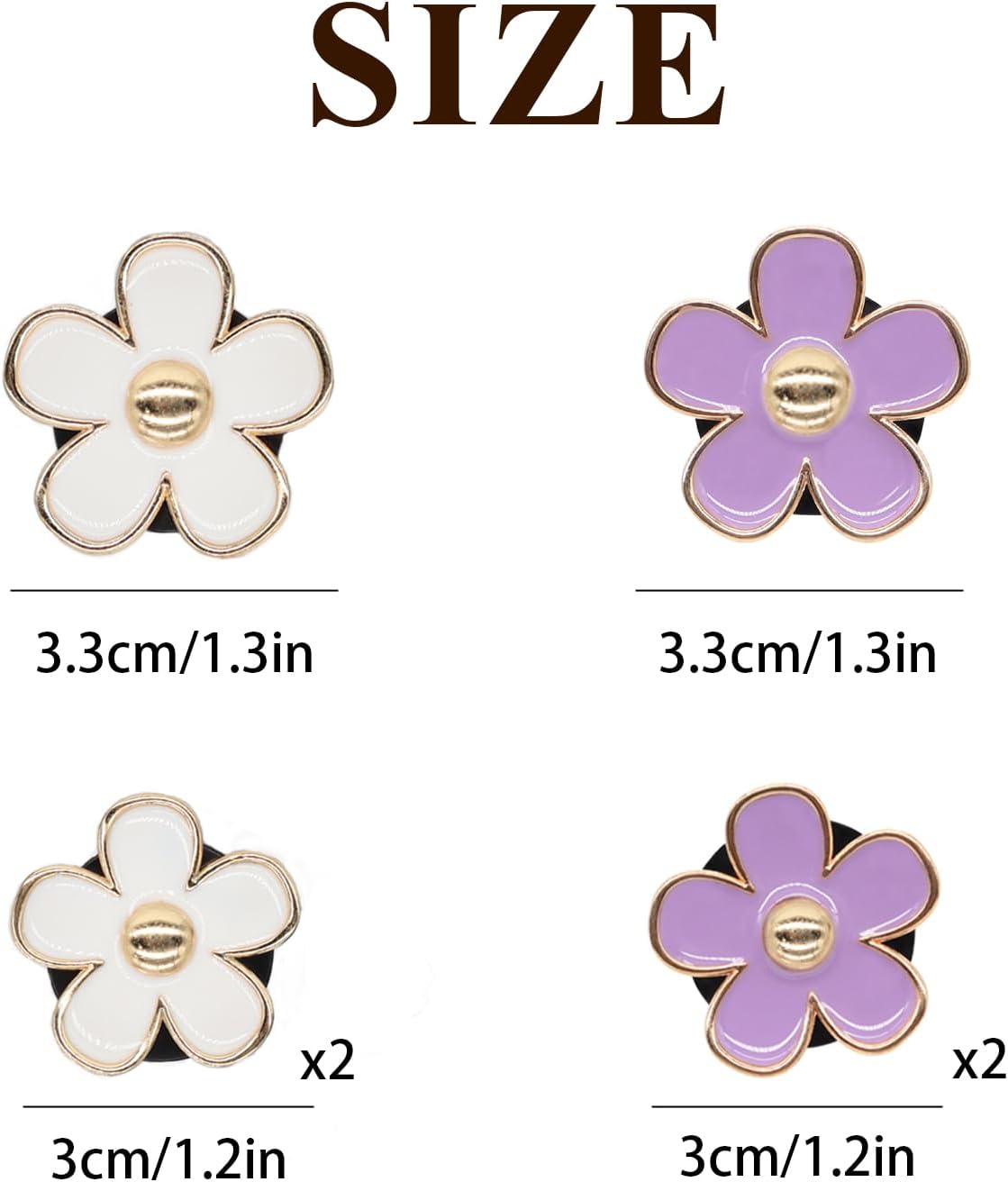 ORIESSE 6pcs Flowers Car Air Freshener Vent Clips Purple White Daisy Air Vent Clip Car Accessories for Women 3.3cm/3cm Flower Vehicle Interior Decor Refillable Diffuser