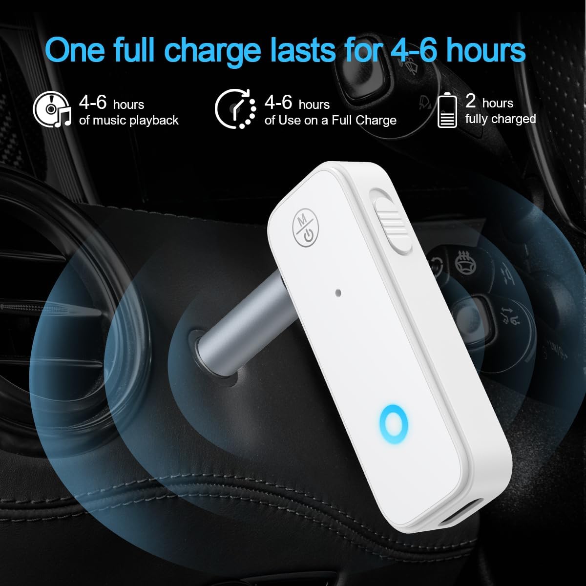 Bluetooth 5.4 AUX Adapter for Car, 2 in 1 Bluetooth Transmitter Receiver for TV Headphones Home Stereo Speaker, Hands-Free Calls, 3.5mm Wireless Audio Adapter