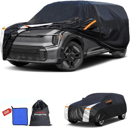 Large SUV Car Cover for Chevy Suburban 100% Waterproof All Weather, Heavy Duty Outdoor Full Exterior Covers Rain Sun Wind UV Protection. - Colors A