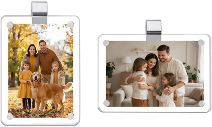 2 Pack Magnetic Car Visor Photo Holder – Personalized Acrylic Clip for Family, Pets, Travel Pictures – Easy Snap-On Car Accessory for Sun Visor (2 Pack, 2.4''x3.5'')