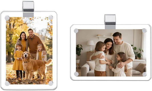 2 Pack Magnetic Car Visor Photo Holder – Personalized Acrylic Clip for Family, Pets, Travel Pictures – Easy Snap-On Car Accessory for Sun Visor (2 Pack, 2.4''x3.5'')