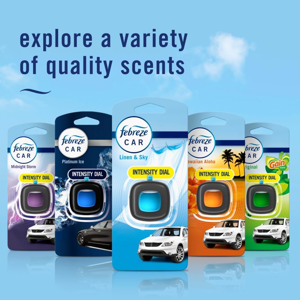 Febreze Car Air Freshener, Odor-Fighting Automotive Vent Clip, Gain Original Scent, 3 Count