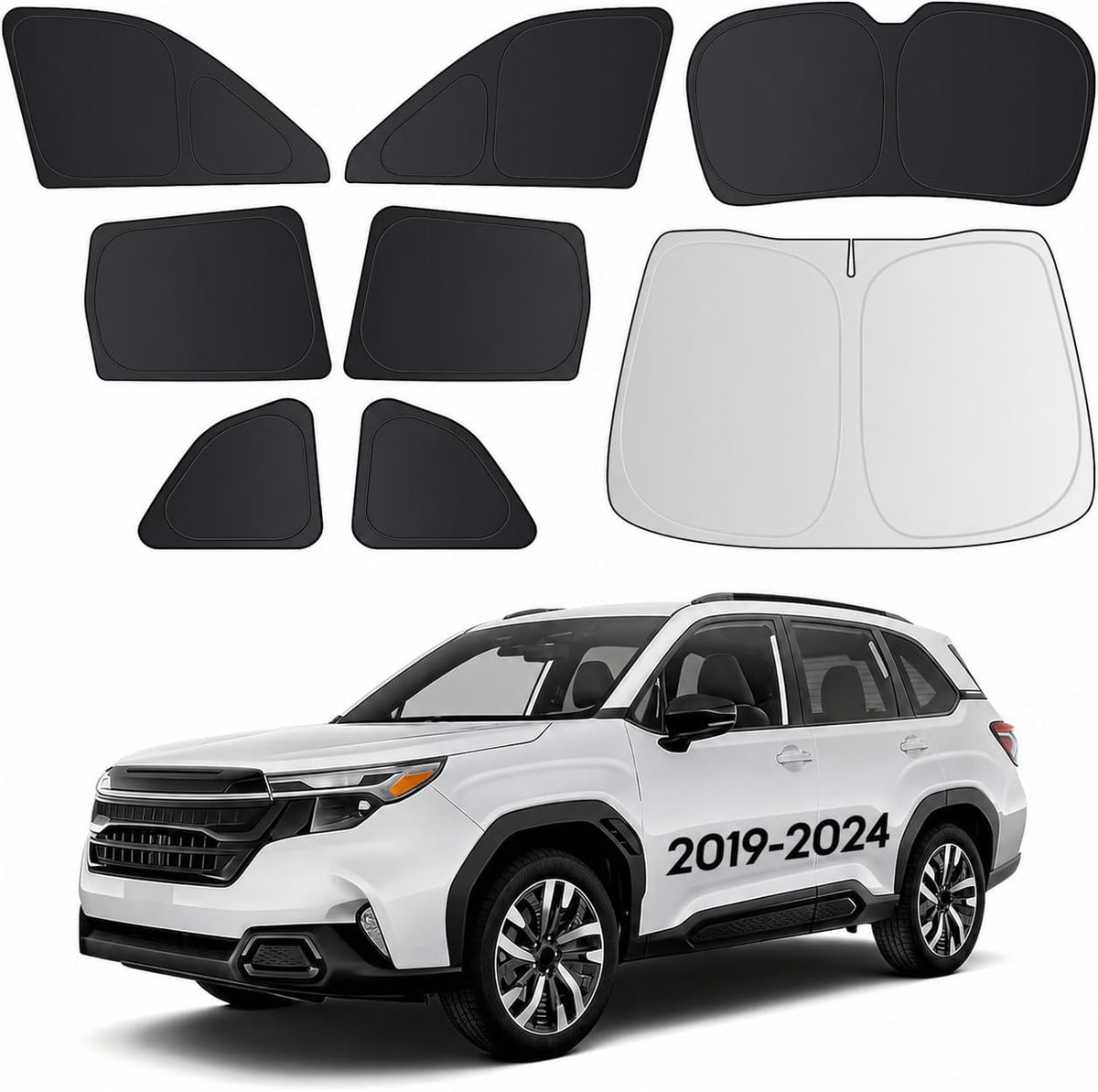 Wigoo 2026 Upgrade 8PCS Full Set Window Sunshade for Toyota 4Runner 2010-2024 [7-Layer Cooler & Blacker, Ice-Crystal Tech] with Windshield for Sun Block, Baby, Camping, Privacy Napping, Relax