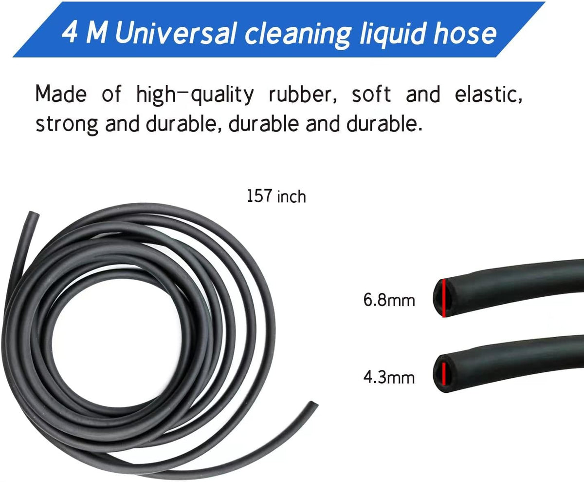 Windshield Washer Hose Kit, 4 Meter Washer Fluid Hose with 12 Pcs Hose Connectors, Suitable for Most Car Windshield Washer Tubing