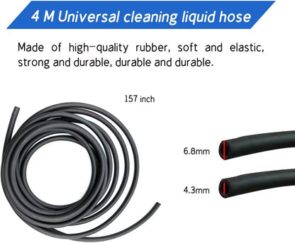 Windshield Washer Hose Kit, 4 Meter Washer Fluid Hose with 12 Pcs Hose Connectors, Suitable for Most Car Windshield Washer Tubing