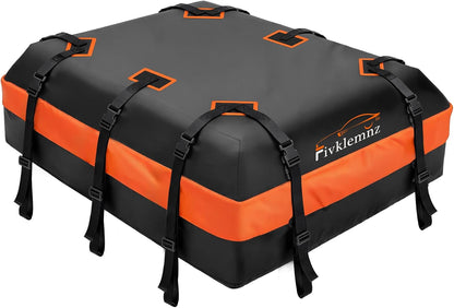 FIVKLEMNZ Rooftop Cargo Carrier - 21 Cubic Waterproof Roof Top Cargo Bag for All Cars SUVs with/Without Rack, Heavy Duty 840D Car Roof Bag with Anti-Slip Mat, 10 Reinforced Straps, 6 Door Hooks & Lock